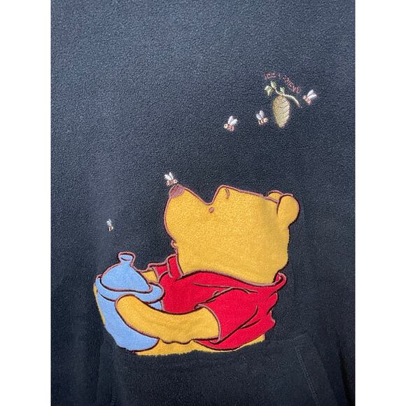 Vintage 90s Disney Winnie the Pooh Fleece Hoodie Sweatshirt - Picture 4 of 8